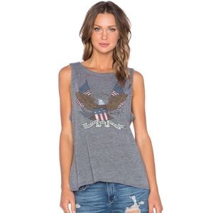 Revolve Chaser United We Stand Streaky Grey Tank Top
